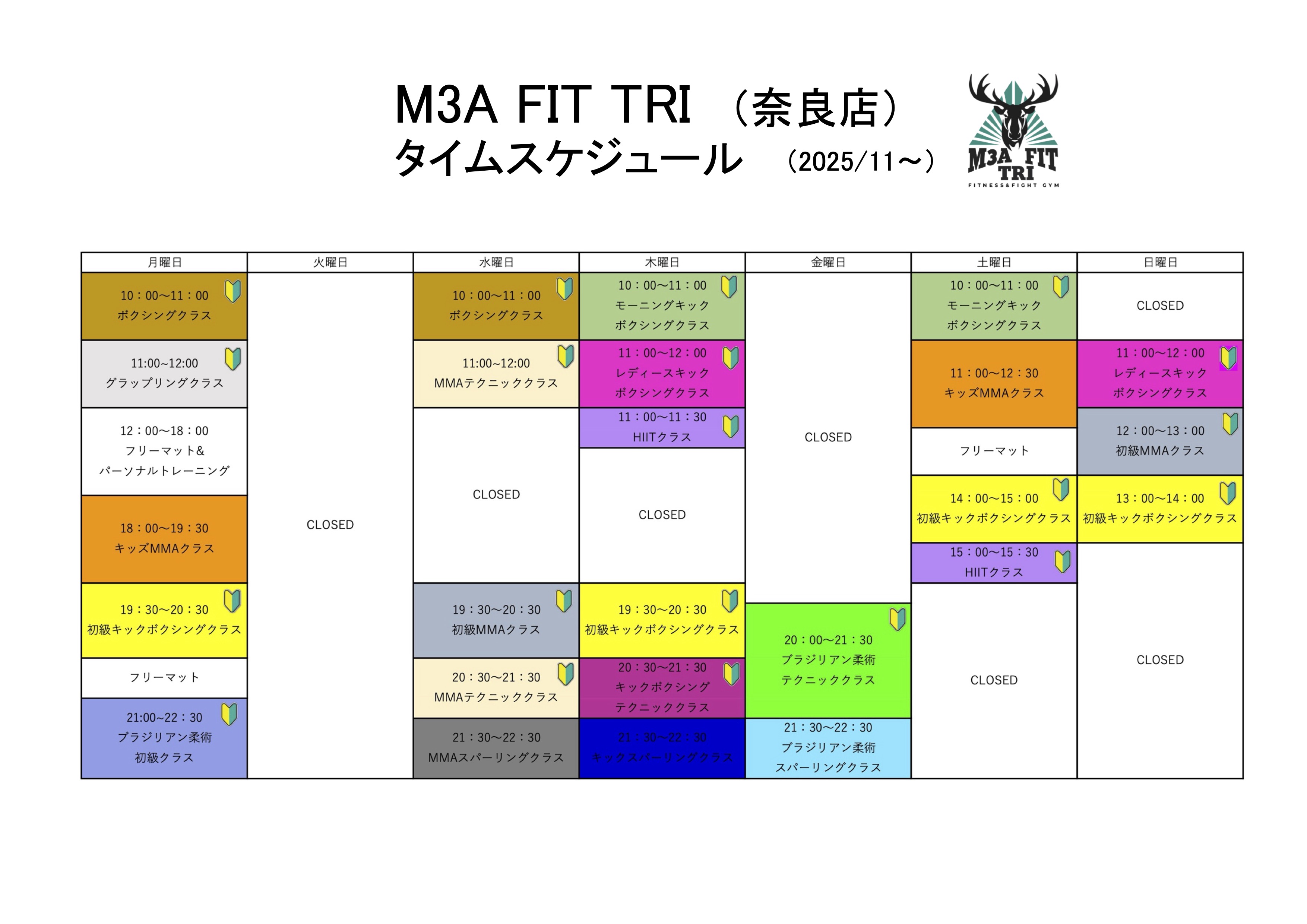 M3AFIT スケジュール